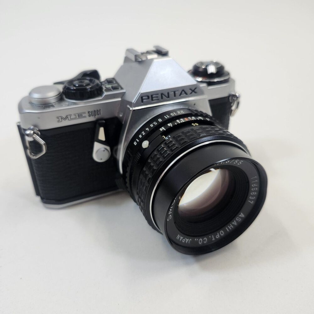 Pentax ME Super 35mm Camera SLR SMC Pentax-M 55mm f 1:1.8 Lens Film Vintage